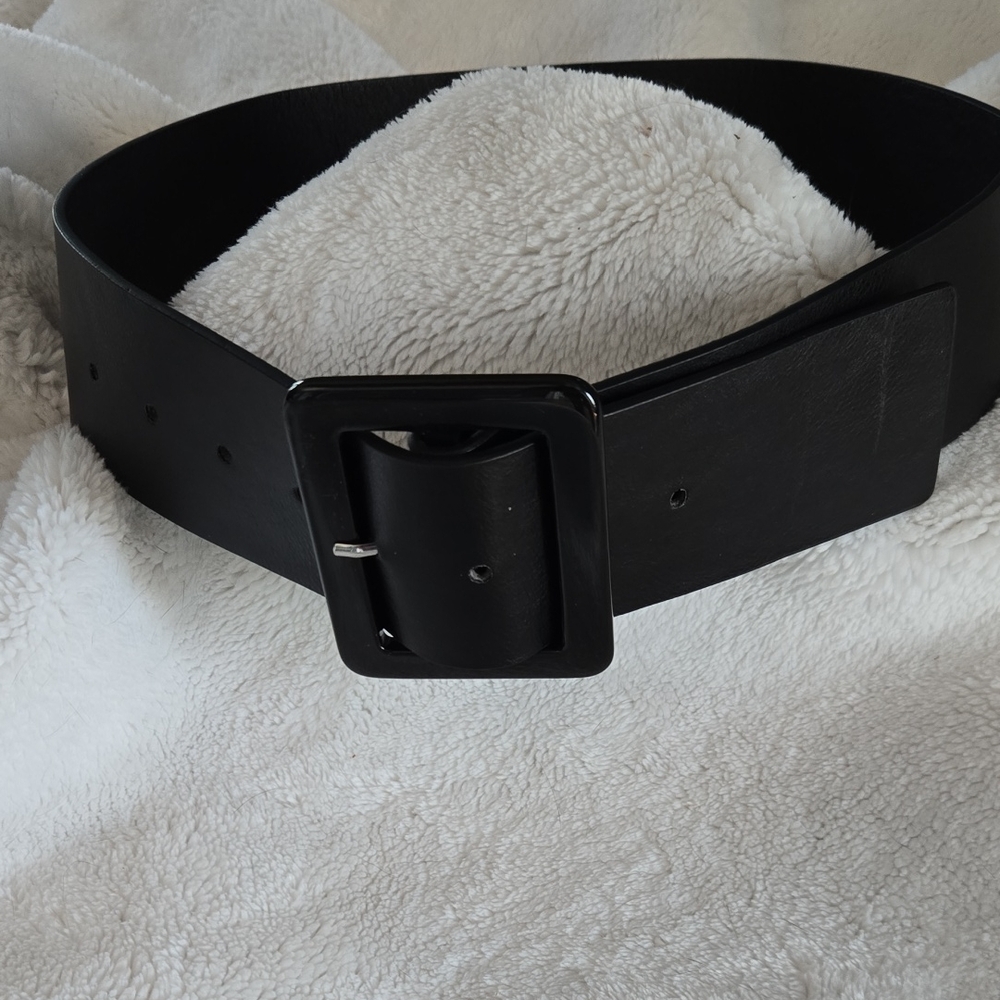 Black Faux Leather Belt